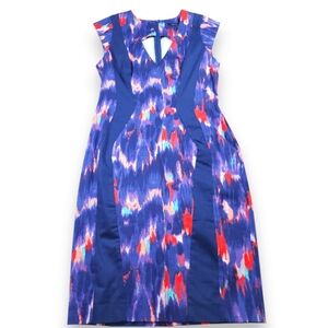 French Connection Electric Avenue Sheath Dress Purple Abstract Print Size 8